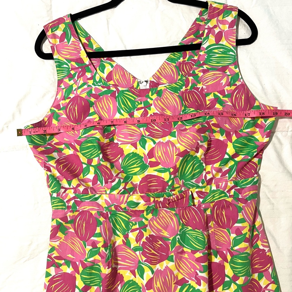 Lilly Pulitzer Vintage Mini Dress Tulip Print Sleeveless Cotton SZ 12 EUC - Picture 10 of 11
